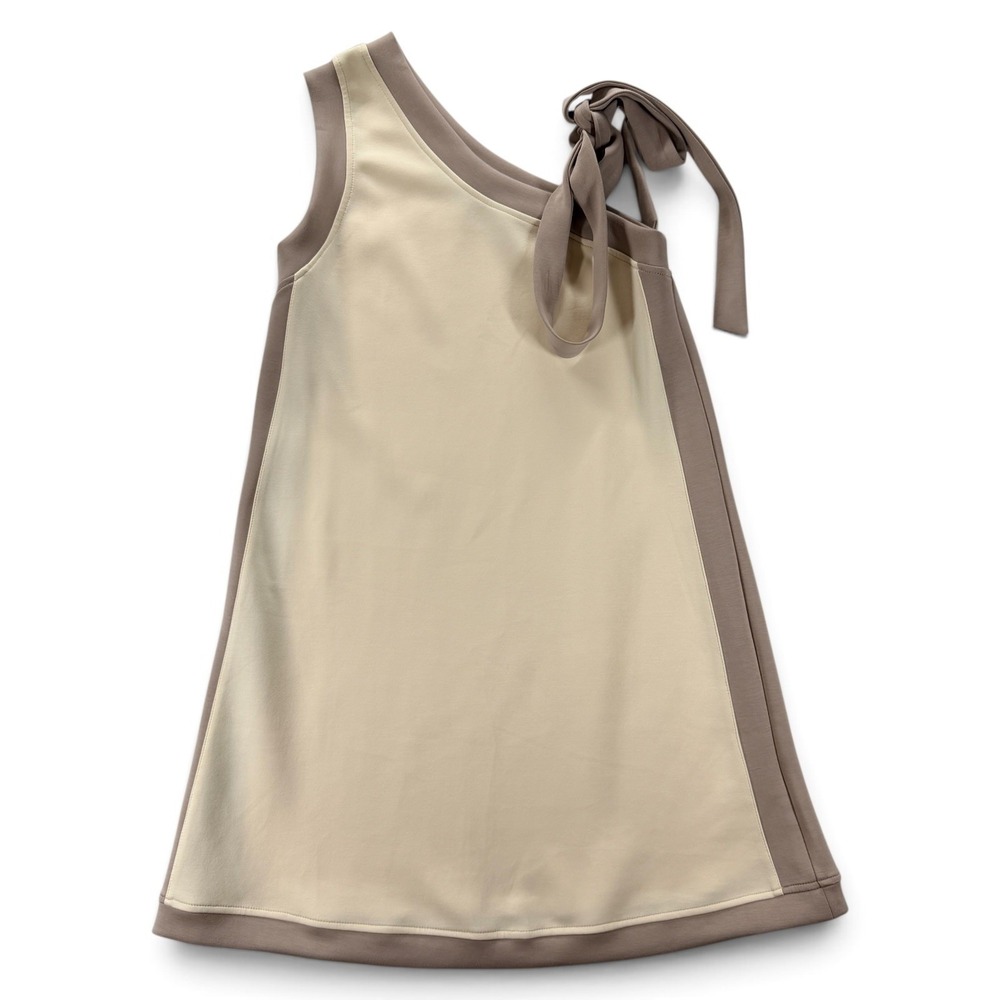 p. cill One Shoulder Tie Dress XS Colorblock Modal Stretch Soft Midi